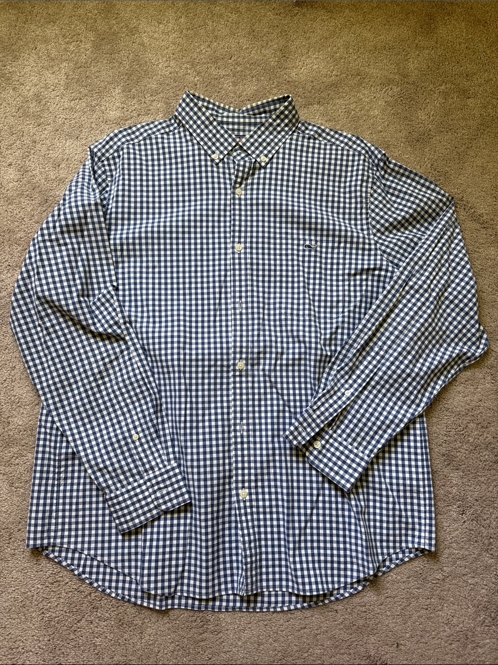 Vineyard Vines Blue & White Gingham Button-Down Shirt